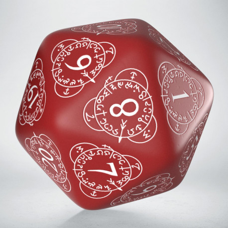 Q Workshop - Level Counter Die: D20 Red & white